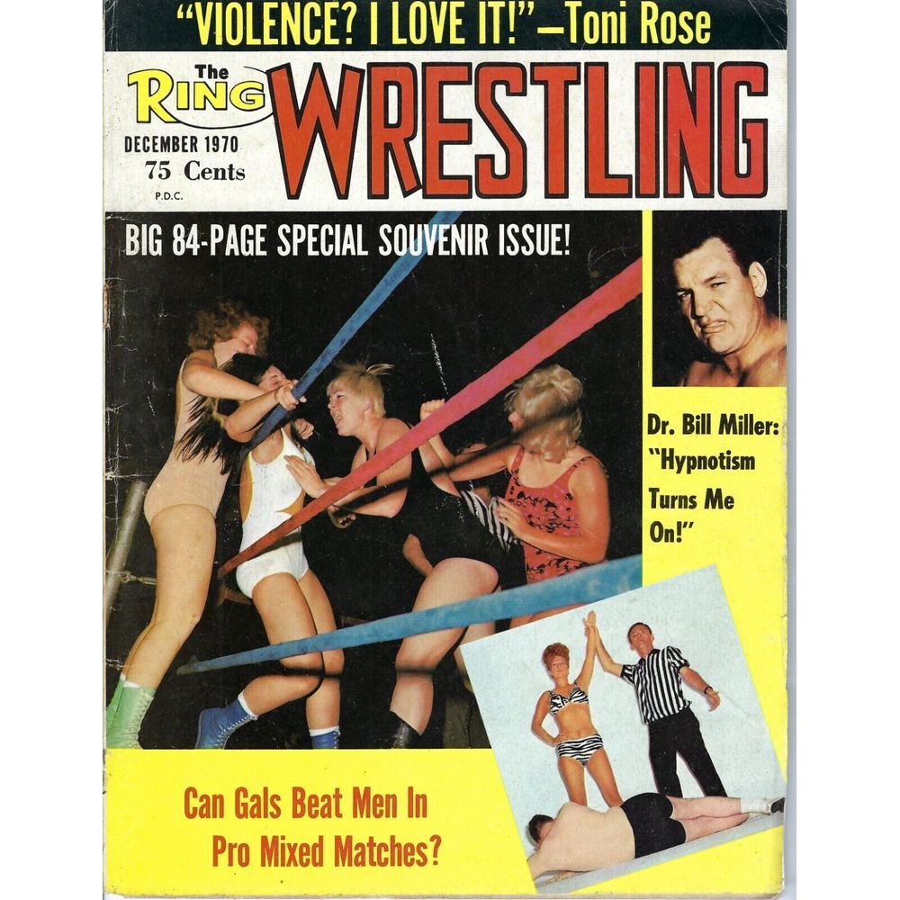The Ring Wrestling Magazine Dec 1970 Toni Rose Bill Miller WWF AWA WWE Vintage